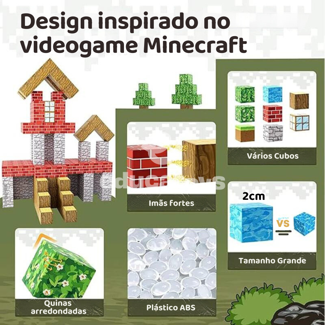 Villa Navideña con Fábrica de Regalos Magnecraft | Bloques Magnéticos de 300 Piezas