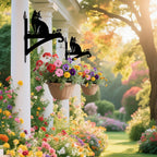 Soporte Metálico para Plantas con Diseño de Gato Sentado