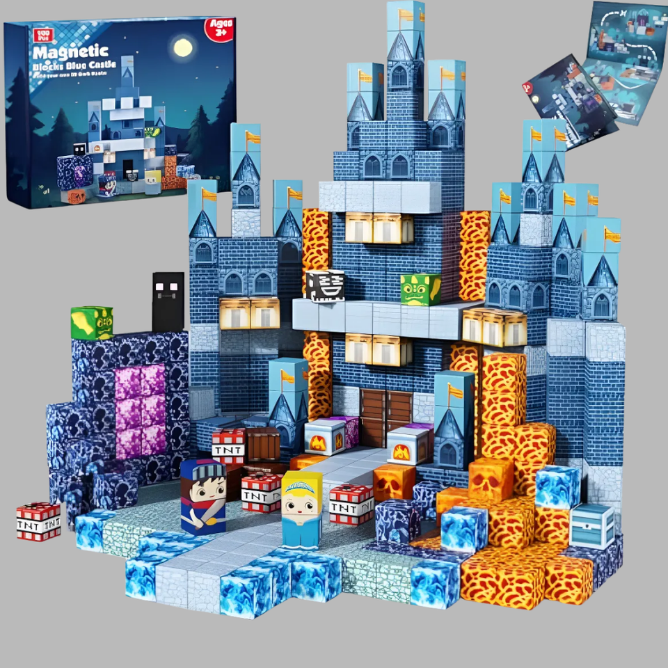 Castillo Azul Real – 100 Piezas | Bloques Magnéticos Magnecraft